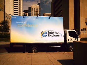IE7 mobile billboard in Dallas