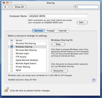 Windows Sharing